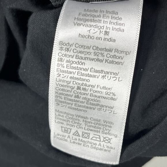 J Crew Stretch Cotton Blend Off The Shoulder Top Womens Small Black Asymmetrical - Picture 6 of 7